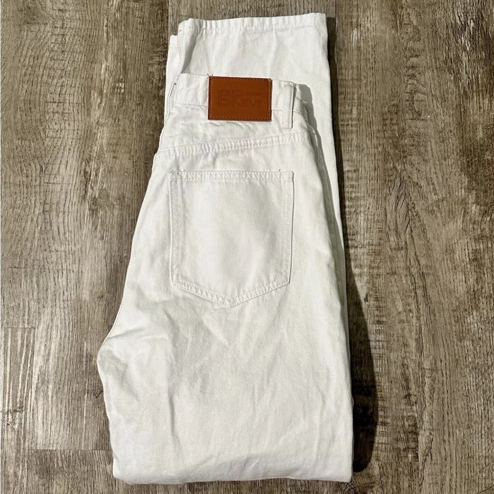 Princess Polly Holly Asymmetric Straight Leg Jeans White Size 2 (fits size 4)
